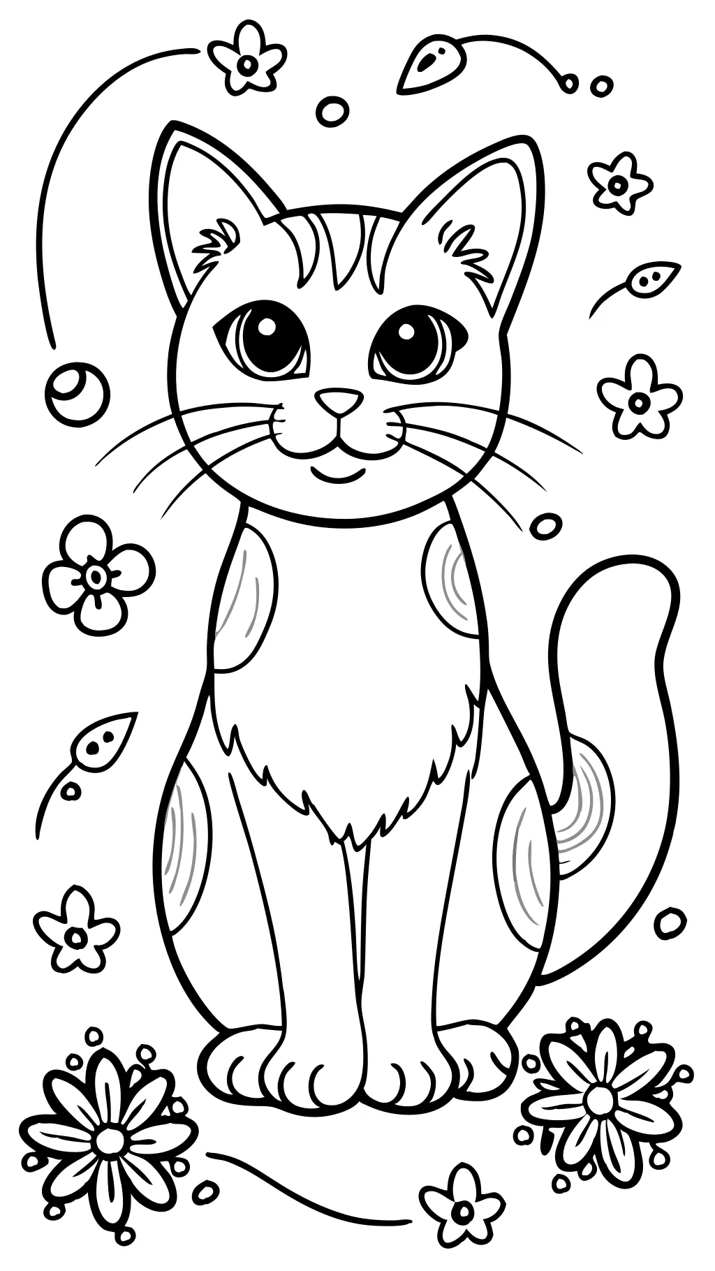 Página para colorear de gato calico